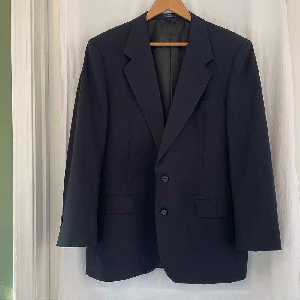 Men's Navy Wool 2 Piece Suit
